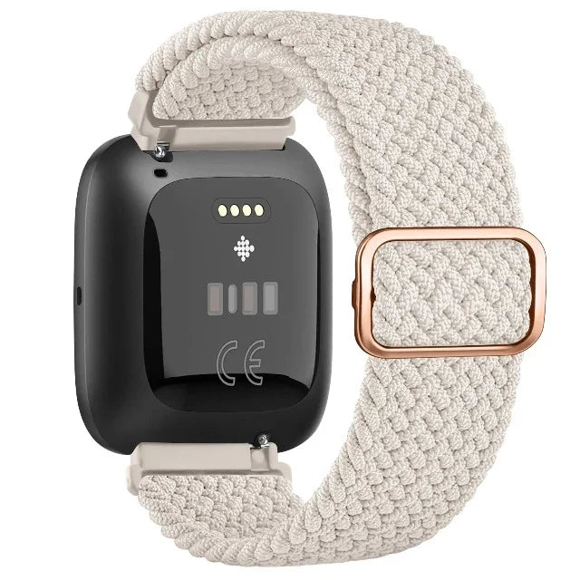 Pulsera Súper Elástica para Reloj Fitbit Versa 1 Versa 2 Versa Lite blanco crema