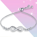 Pulsera Símbolo Infinito en Plata Gourmette para Mujer