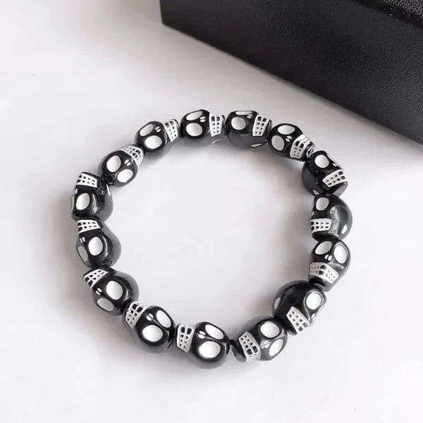Pulsera Calavera Blanco & Negro negro