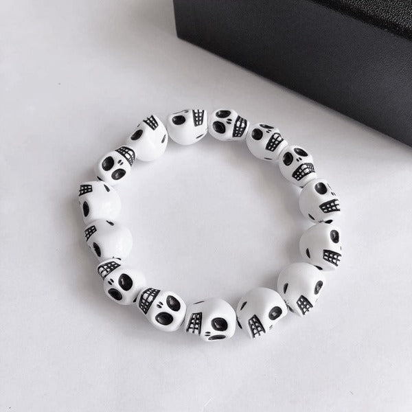 Pulsera Calavera Blanco & Negro blanco