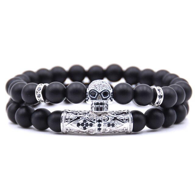 Pulsera Tête de Mort para mujer en plata