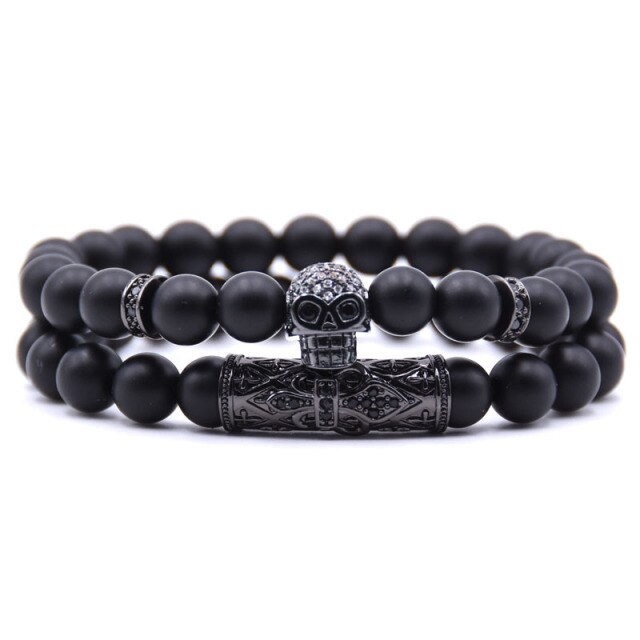Pulsera Tête de Mort para mujer en negro