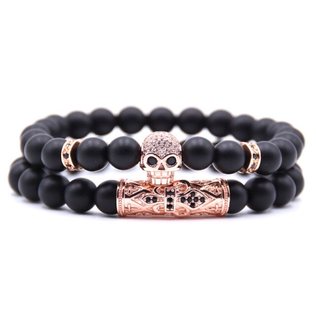 Pulsera Tête de Mort para mujer en oro rosa