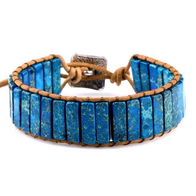 Pulsera Tibetana de Protección en Piedra Natural zafiro