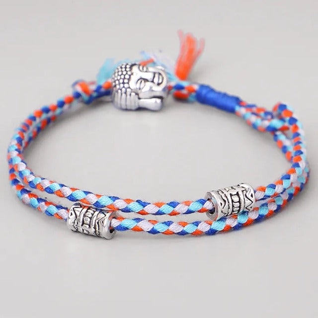 Pulsera Tibetana Trenzada de la Suerte azul