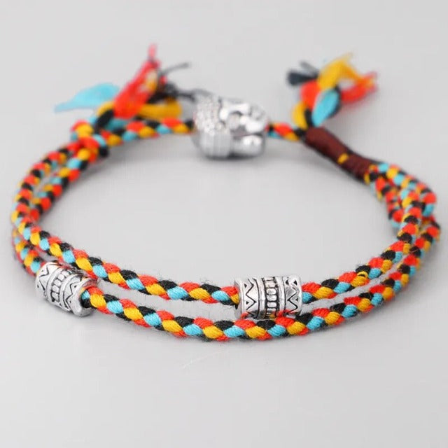 Pulsera Tibetana Trenzada de la Suerte naranja