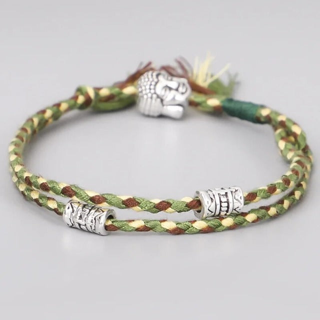 Pulsera Tibetana Trenzada de la Suerte verde