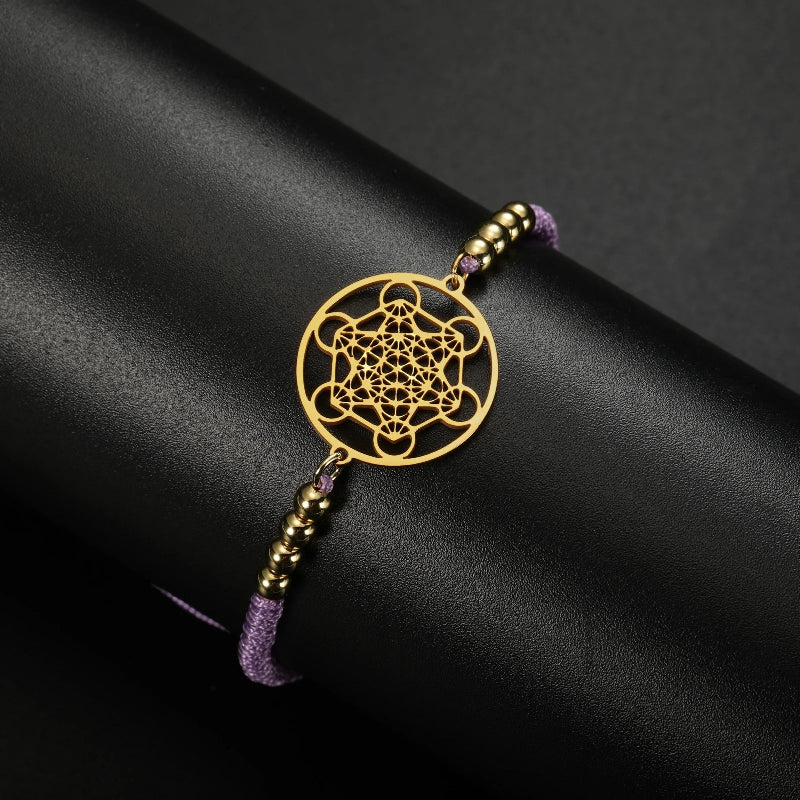Pulsera de Mujer Colorida Cubo de Metatrón violeta