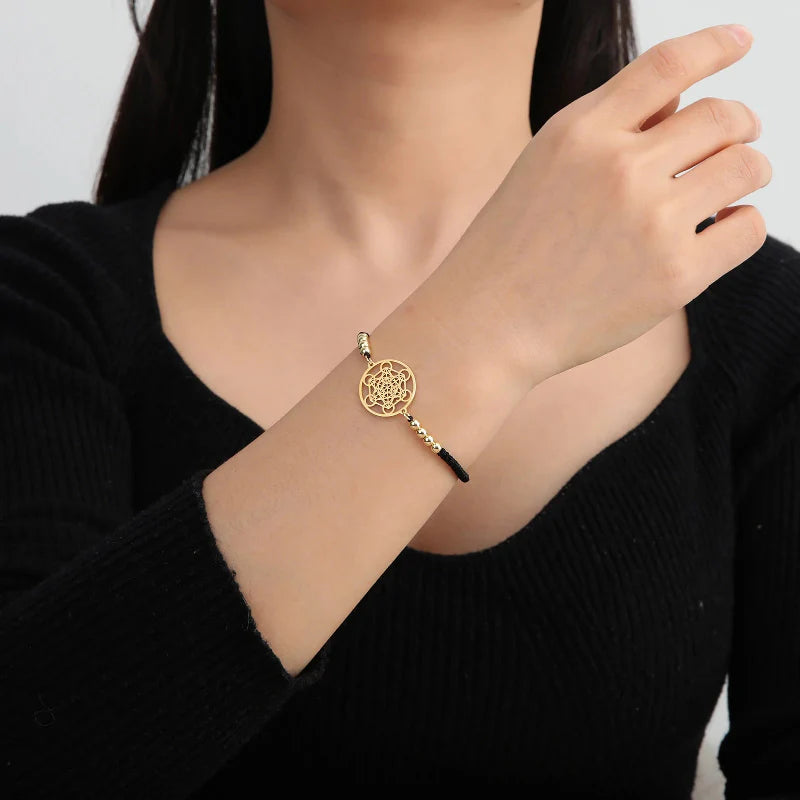 Pulsera de Mujer Colorida Cubo de Metatrón negra