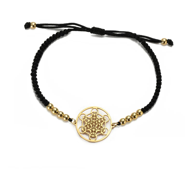 Pulsera de Mujer Colorida Cubo de Metatrón negra