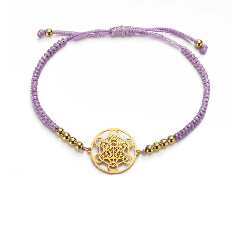 Pulsera de Mujer Colorida Cubo de Metatrón violeta