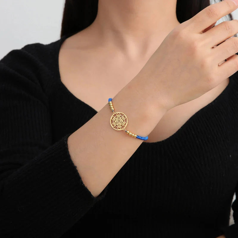 Pulsera de Mujer Colorida Cubo de Metatrón azul