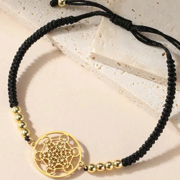 Pulsera de Mujer Colorida Cubo de Metatrón negra