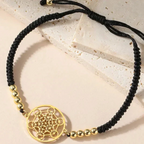 Pulsera de Mujer Colorida Cubo de Metatrón negra