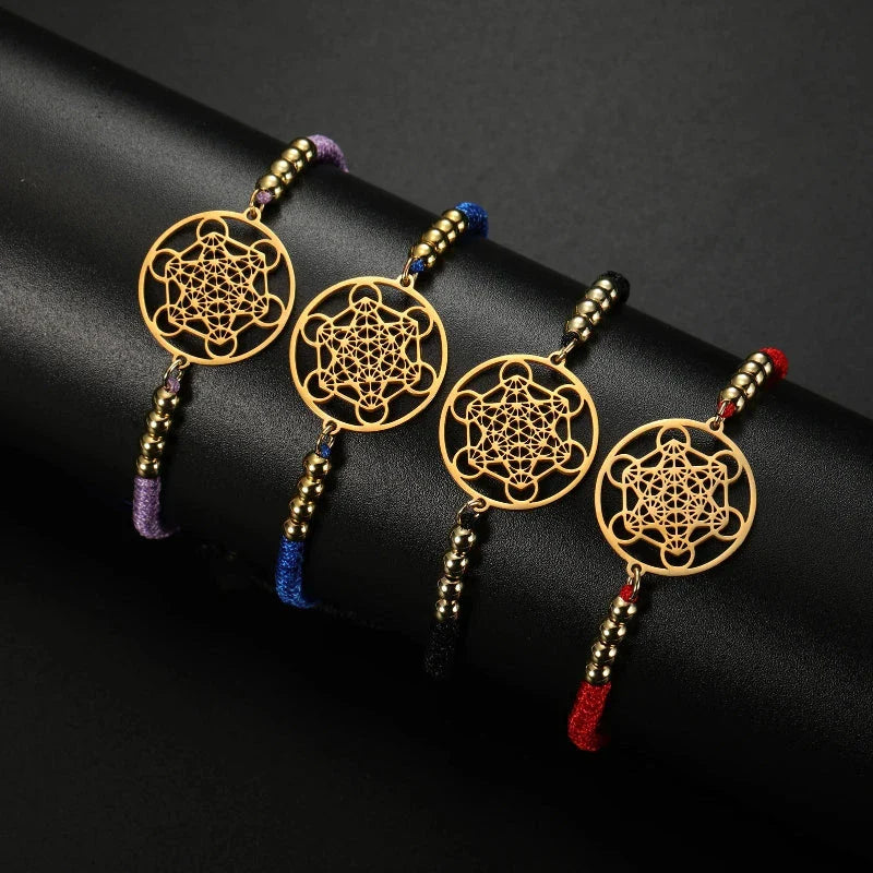 Pulsera de Mujer Colorida Cubo de Metatrón roja