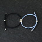 Pulseras Trenzadas Gourmette para Parejas "Love" azul y negro