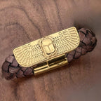 Pulsera Trenzada Escarabajo Egipcio para Hombre