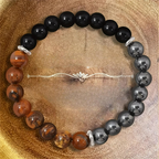 Pulsera Triple Protección Ojo de Tigre, Turmalina y Hematita