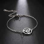 Pulsera Triquetra Nudo de la Trinidad Celta plata