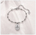Pulsera Virgen María Gourmette Cristiana plata
