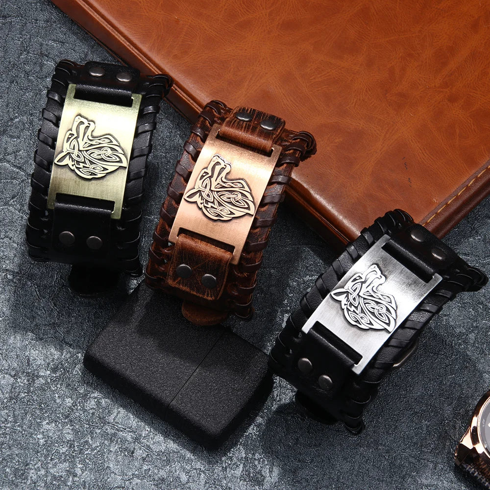 Pulsera Vikingo Lobo Fenrir oro rosa