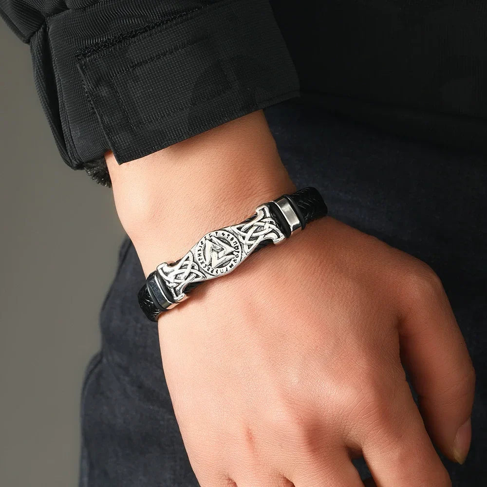 Pulsera Vikinga Valknut para Hombre