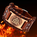 Pulsera Vikinga Valknut marrón