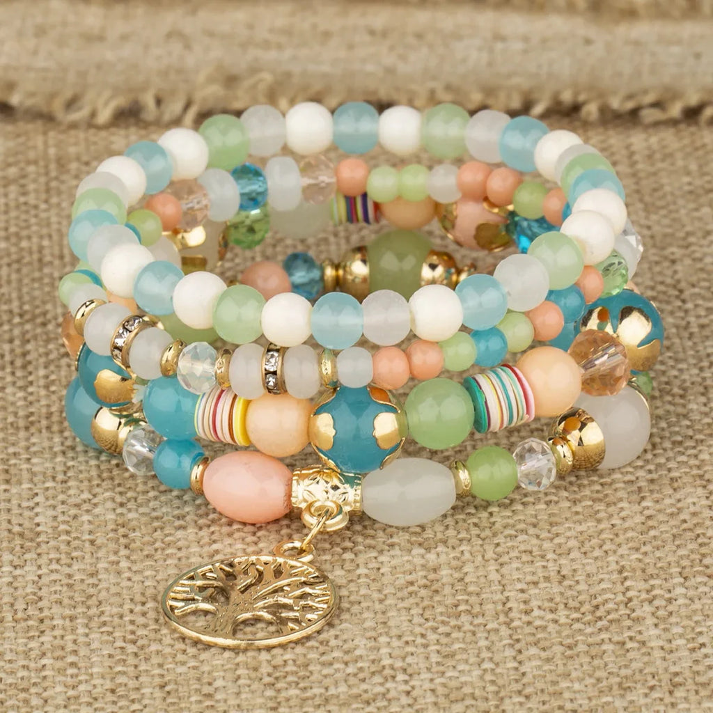 Pulseras con Árbol de la Vida multicolor