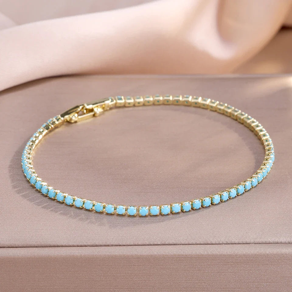 Lote de 3 Pulseras con Tréboles de 4 Hojas en Circonia Azul