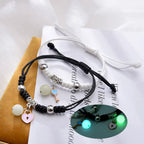 Pulseras para Parejas con Perla Luminosa, Placa Corazón y Llave 1
