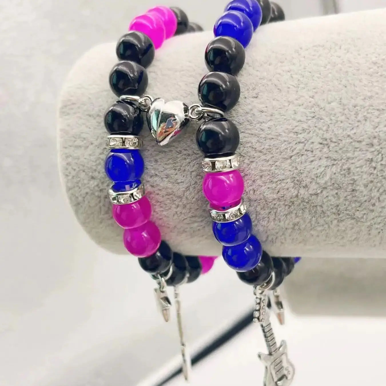 Pulseras para Parejas Guitarra Gourmette Magnética