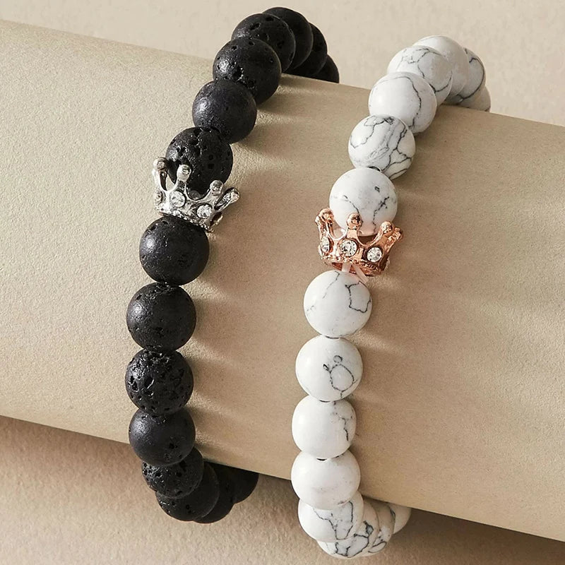 Pulseras para Parejas Gourmette Corona Rey & Reina