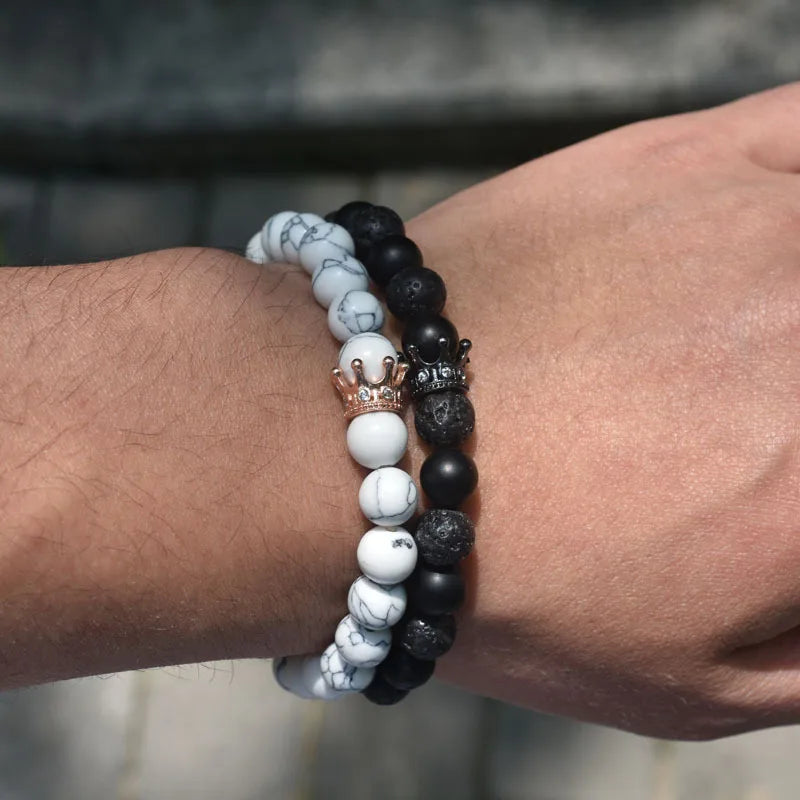 Pulseras para Parejas Gourmette Corona Rey & Reina