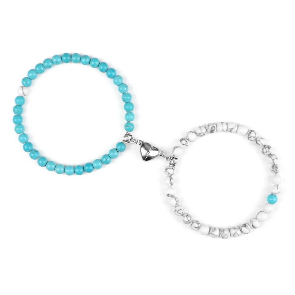 Pulseras Magnéticas de Perlas para Parejas