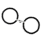 Pulseras para Parejas Pulsera Magnética con Perlas negras negras