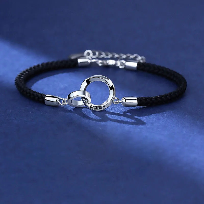 Pulseras para Parejas Románticas de Esclava con Anillos para hombre