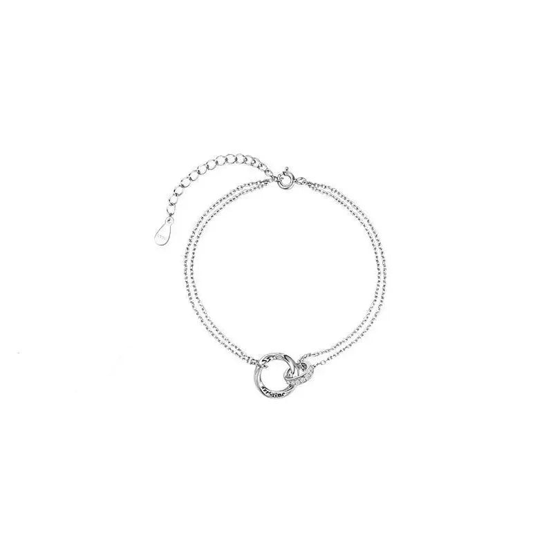 Pulseras para Parejas Románticas de Esclava con Anillos para mujer