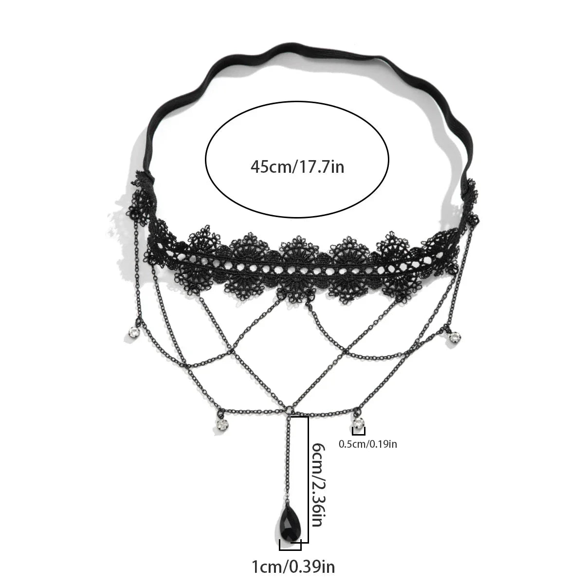 Cadena de Muslo Negra - Joya de Muslo para Cuerpo, Muslo, Mujer, Pierna