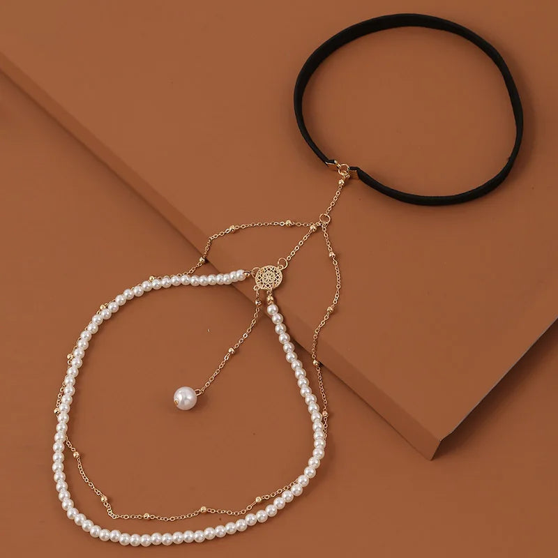 Cadena de Muslo con Perlas - Joya para Muslo Cuerpo Pierna Mujer