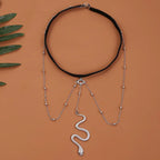 Cadena para muslo serpiente pierna - Joya para muslo cuerpo muslo mujer plata