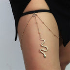 Cadena para muslo serpiente pierna - Joya para muslo cuerpo muslo mujer oro