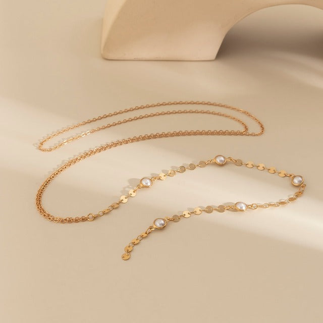 Cadena de Escote con Perlas para Mujer