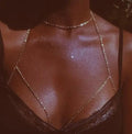 Cadena de Escote para Mujer Collar de Pecho plata