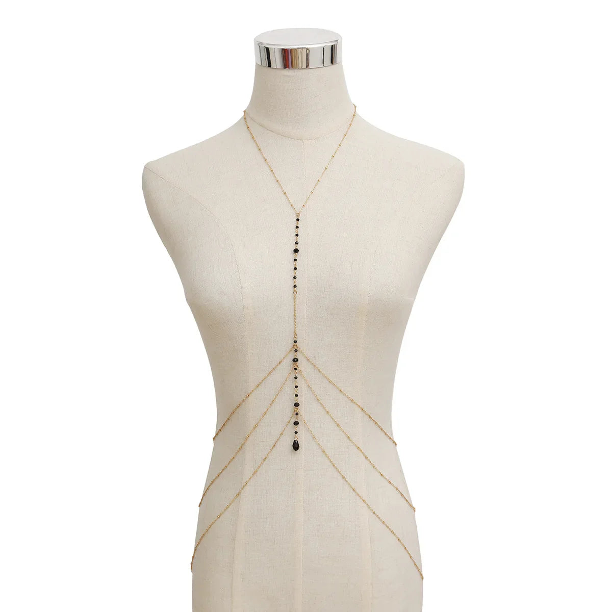 Cadena de escote para mujer Collar Negro oro