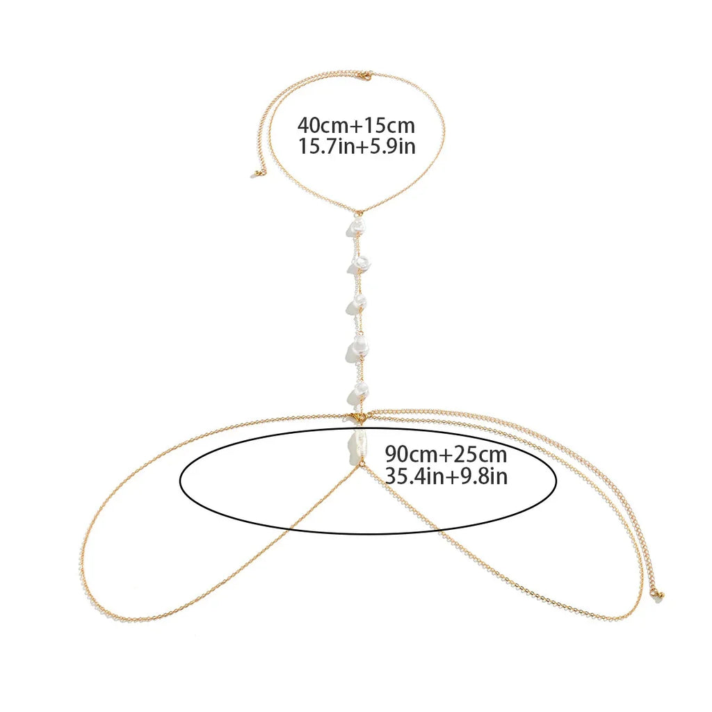 Cadena de Escote para Mujer Collar de Perlas