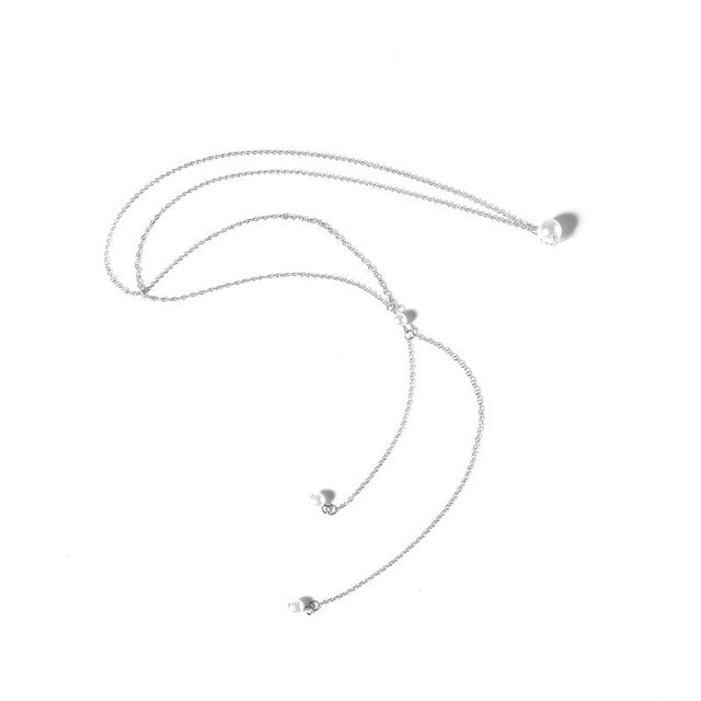 Cadena para la Espalda con Perlas para Mujer