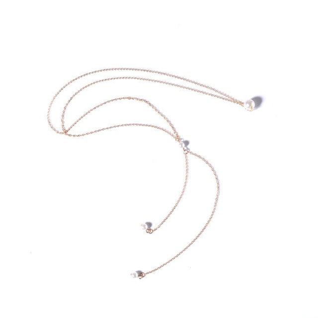 Cadena para la Espalda con Perlas para Mujer