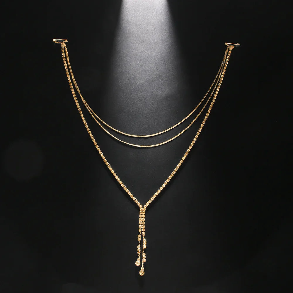 Cadena para la Espalda Collar Adorno Dorsal Mujer oro