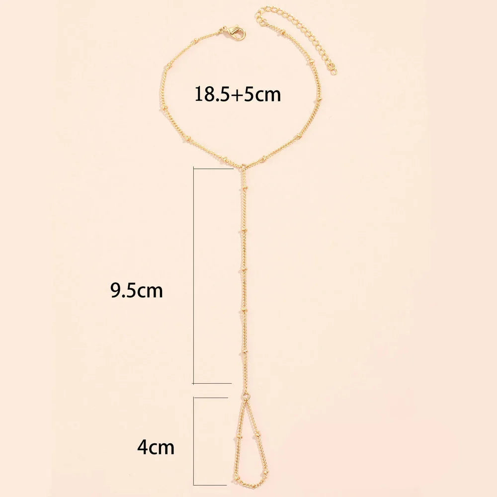 Cadena de Mano y Dedo Pulsera de Mano Joya para Mujer