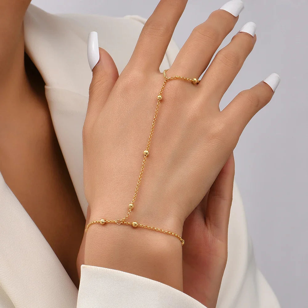 Cadena de Mano y Dedo Pulsera de Mano Joya para Mujer